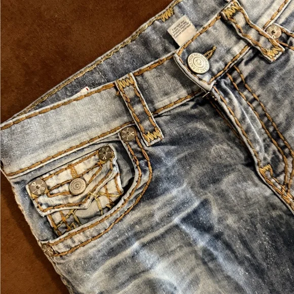 True Religion Distressed Blue Skinny Jeans - Picture 3 of 5